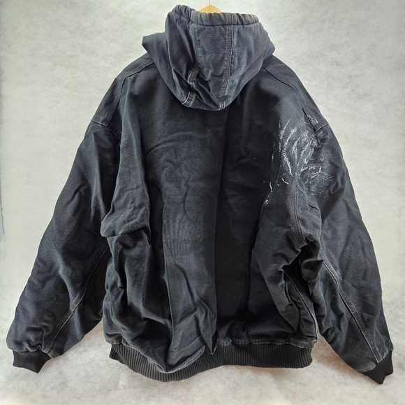 VTG Carhartt Jacket‎ Mens 3XL J140 BLK UFCW Union Quilted Flannel Lined USA Made - Picture 9 of 10